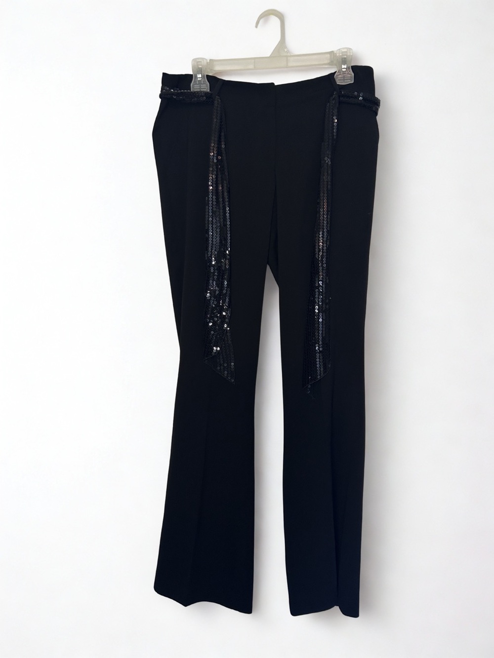 Mario Serrani Black Sequin Belt Pants